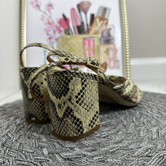 Paris Texas Snakeskin Block Heel Sandals - Picture 4 of 9